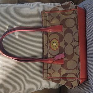 Coach leather & canvas purse